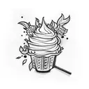  Softe cone ice cream  tattoo design idea