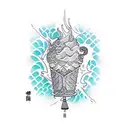  Softe cone ice cream  tattoo design idea