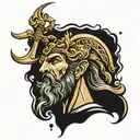 poseidon god tattoo design idea