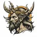 poseidon god tattoo design idea