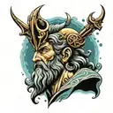 poseidon god tattoo design idea