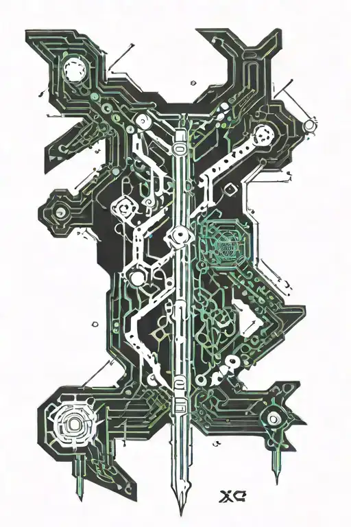 vertebrae bone lines tattoo design idea