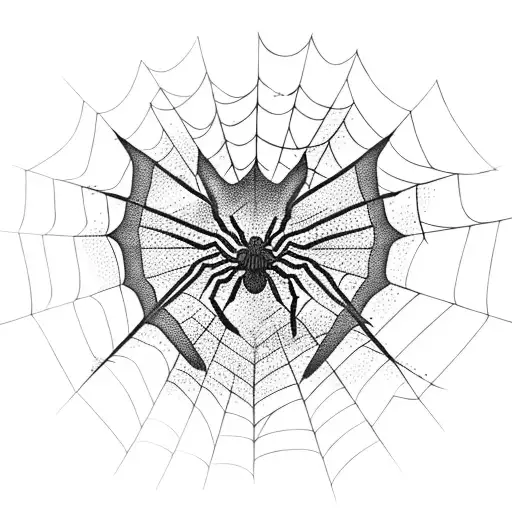 Spider Web heart, bat shaped tattoo design idea