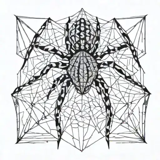 Spider on a web tattoo design idea