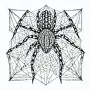 Spider on a web tattoo design idea
