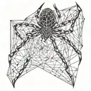 Spider on a web tattoo design idea