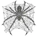 Spider on a web tattoo design idea
