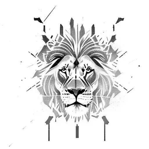 A lion roaring fiercely with a Call of Duty controller in its paw tattoo design idea