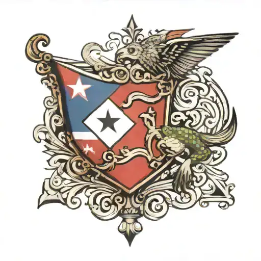 Cuban Flag Background**: Keep your existing coqui with the Puerto Rican flag but add the Cuban flag as a background behi tattoo design idea