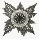 starburst with white circle in centre tattoo design idea