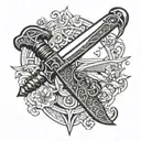 Sword and Ax tattoo design idea