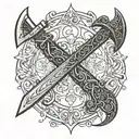 Sword and Ax tattoo design idea