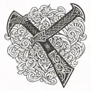 Sword and Ax tattoo design idea
