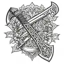 Sword and Ax tattoo design idea