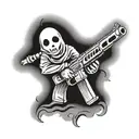 ghost with gun tattoo design idea