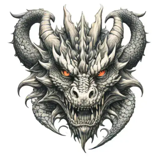 dragon head tattoo design idea