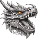 dragon head tattoo design idea