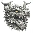 dragon head tattoo design idea