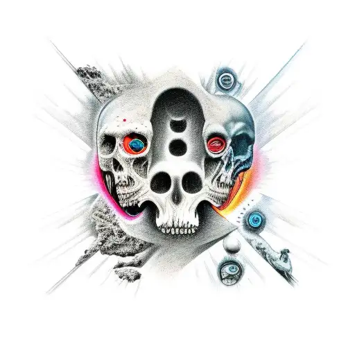 duality of man tattoo design idea