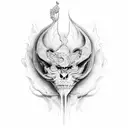 duality of man tattoo design idea