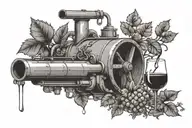 tattoo evolving around wine production equipment tattoo design idea