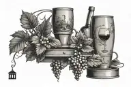 tattoo evolving around wine production equipment tattoo design idea