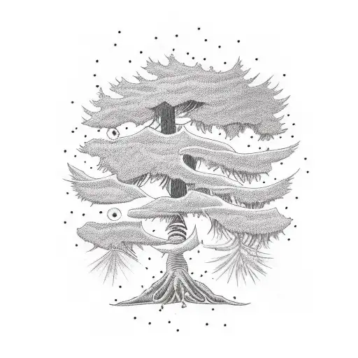 Hemlock Tree scientific diagram tattoo design idea