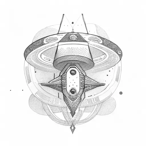 Symmetry ufo tattoo design idea