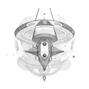 Symmetry ufo tattoo design idea