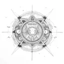 Symmetry ufo tattoo design idea