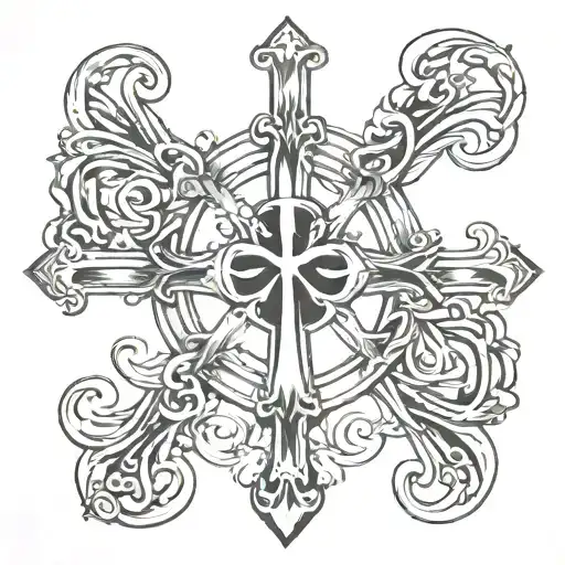 cross and infinity symbol tattoo design idea