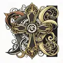 cross and infinity symbol tattoo design idea