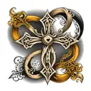 cross and infinity symbol tattoo design idea