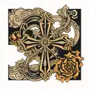 cross and infinity symbol tattoo design idea