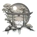 torii gate minimalistic cool design tattoo design idea