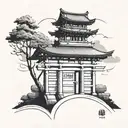 torii gate minimalistic cool design tattoo design idea