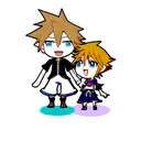 sora e roxas do kingdom hearts de costas um pro outro tattoo design idea