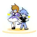 sora e roxas do kingdom hearts de costas um pro outro tattoo design idea