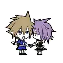 sora e roxas do kingdom hearts de costas um pro outro tattoo design idea