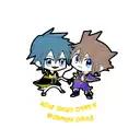 sora e roxas do kingdom hearts de costas um pro outro tattoo design idea