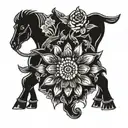 For the part reflecting Romani roots: We could include traditional Romani symbols such as a nomadic wagon or a flower (cha tattoo design idea