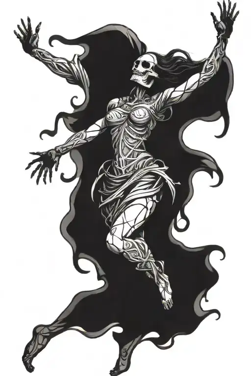 death angel dancing gracefully tattoo design idea