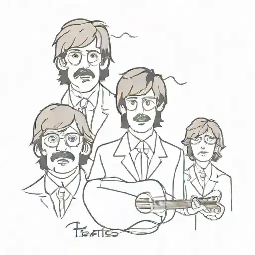 the beatles band tattoo design idea