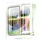 bus window whit universe tattoo design idea