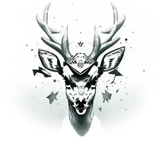 Angry deer head mascot Royalty Free Vector Image