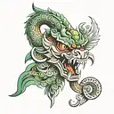 feathered serpent   tattoo design idea