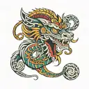 feathered serpent   tattoo design idea