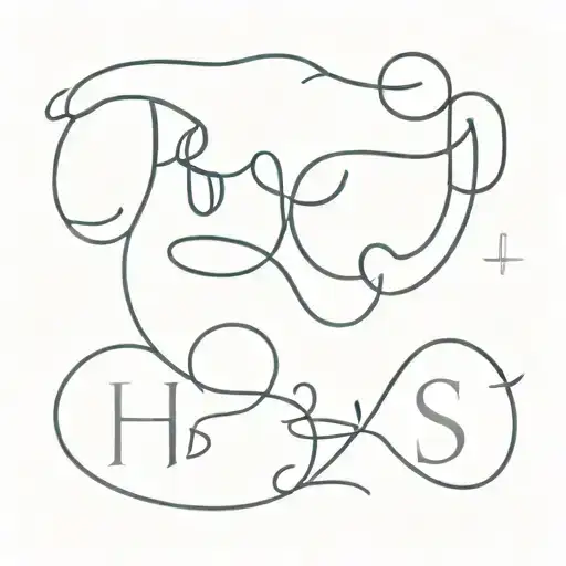 kids initials DE and HR   tattoo design idea