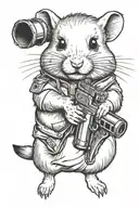 hamster holding bazooka tattoo design idea