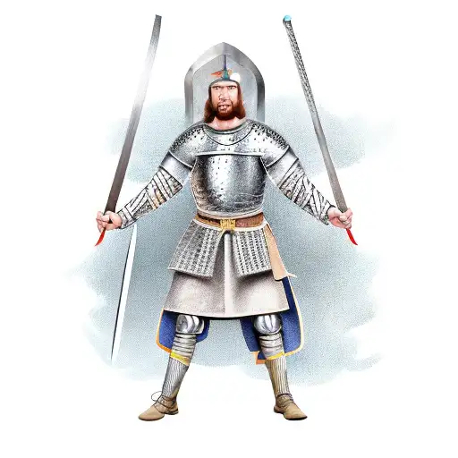 medieval unique anglo Saxon swordsmen tattoo design idea